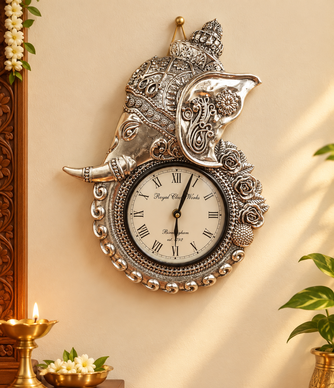 Ganesh Ji Clock White Background
